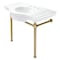 Fauceture VPB1377ST Templeton 37" Ceramic Console Table W/ SS Legs, White/Brass VPB1377ST - alternate 1